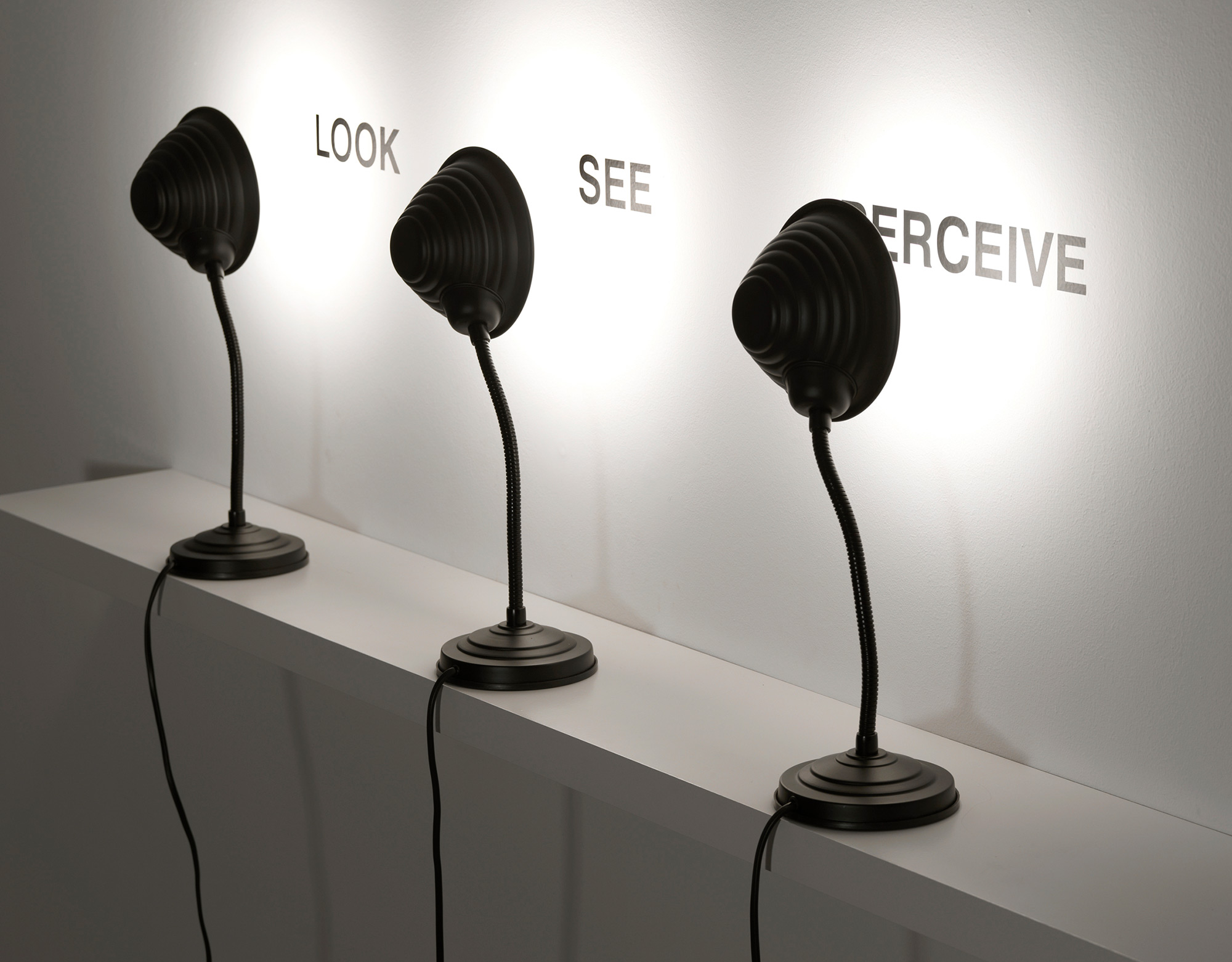 Antoni Muntadas, Mirar Ver Percibir, 2009
Exhibition View: Art Basel. Basel Switzerland.  Poligrafa Obra Gráfica, 2009 
Photo: Marta Muga