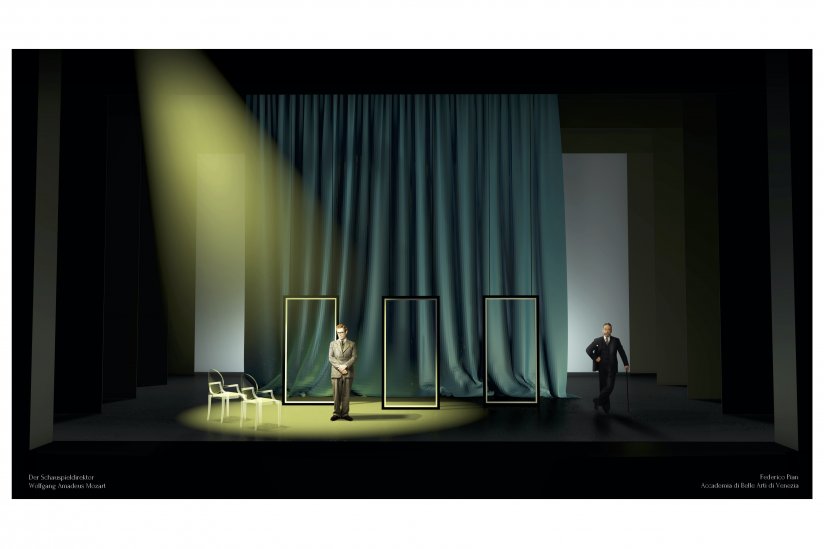 bozzetto di Federico Pian per la Scenografia di "Der Schauspieldirektor"