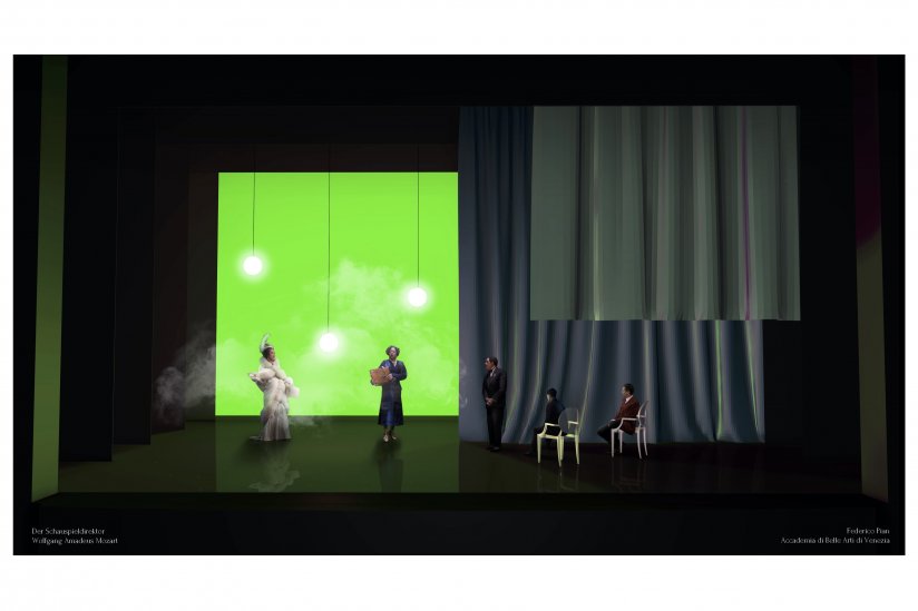 bozzetto di Federico Pian per la Scenografia di "Der Schauspieldirektor"