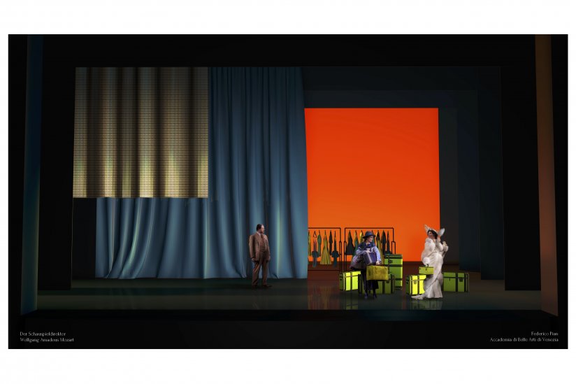 bozzetto di Federico Pian per la Scenografia di "Der Schauspieldirektor"
