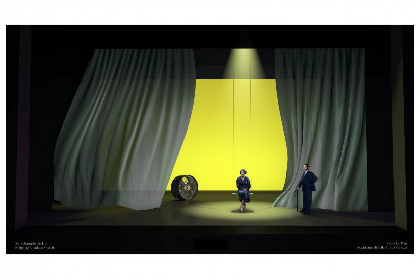 bozzetto di Federico Pian per la Scenografia di "Der Schauspieldirektor"