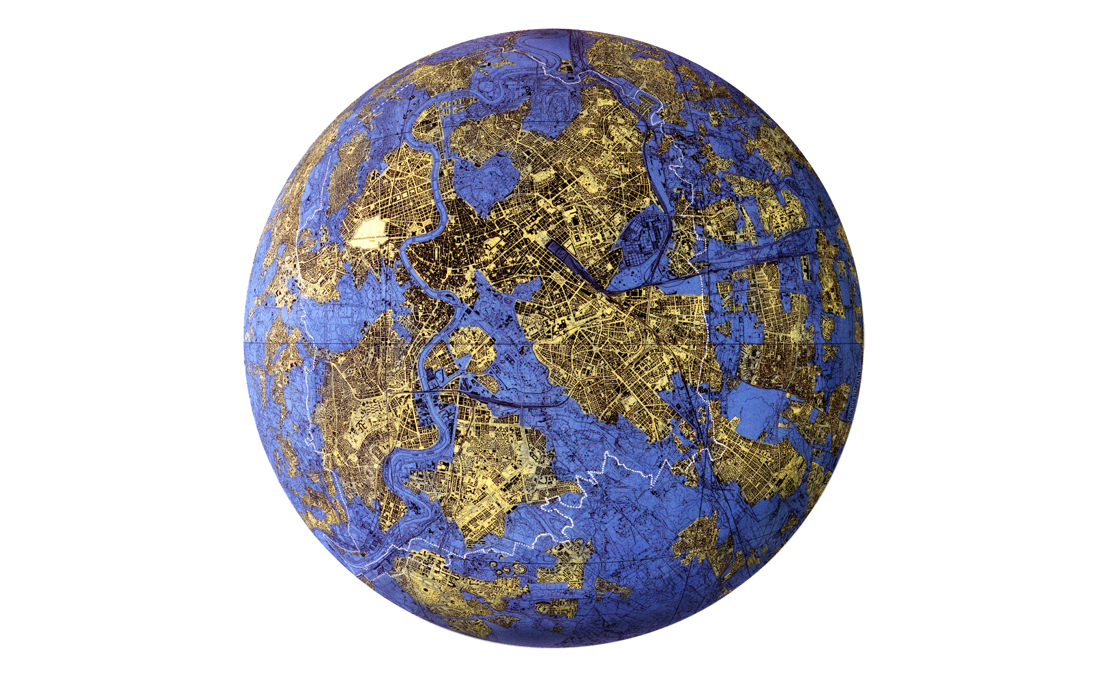 Stalker, Planisfero Roma, mappa della camminata "Stalker Attraverso i Territori Attuali", Roma 5-6-7-8 ottobre 1995, courtesy Archivio Stalker