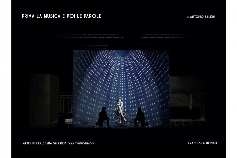 bozzetto di Francesca Donati per la Scenografia di "Prima la musica e poi le parole"