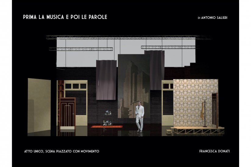 bozzetto di Francesca Donati per la Scenografia di "Prima la musica e poi le parole"